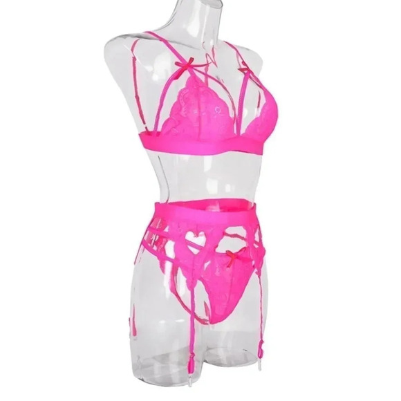 NEW! “Pretty In Pink” 3 Piece Lingerie Set - Picture 12 of 14
